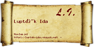 Lupták Ida névjegykártya
